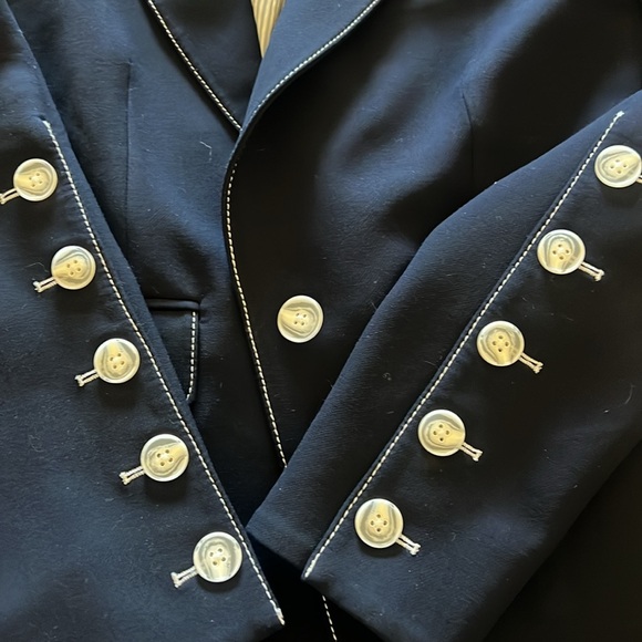 Veronica Beard Navy Miller Dickey Jacket Blazer with Contrast Stitching NWOT - Picture 7 of 9